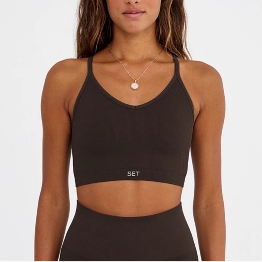 SET Active espresso brown sports bra size S